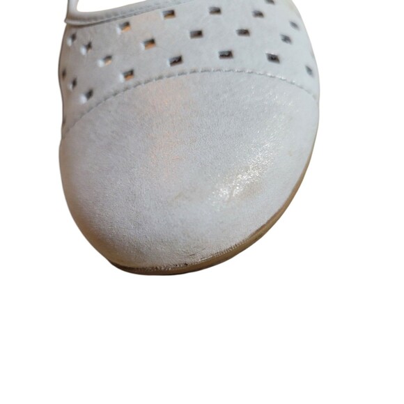 Gabor Hovercraft Flats Off White Shimmer Perforated Suede Shoes Career US 5.5 - Picture 2 of 9